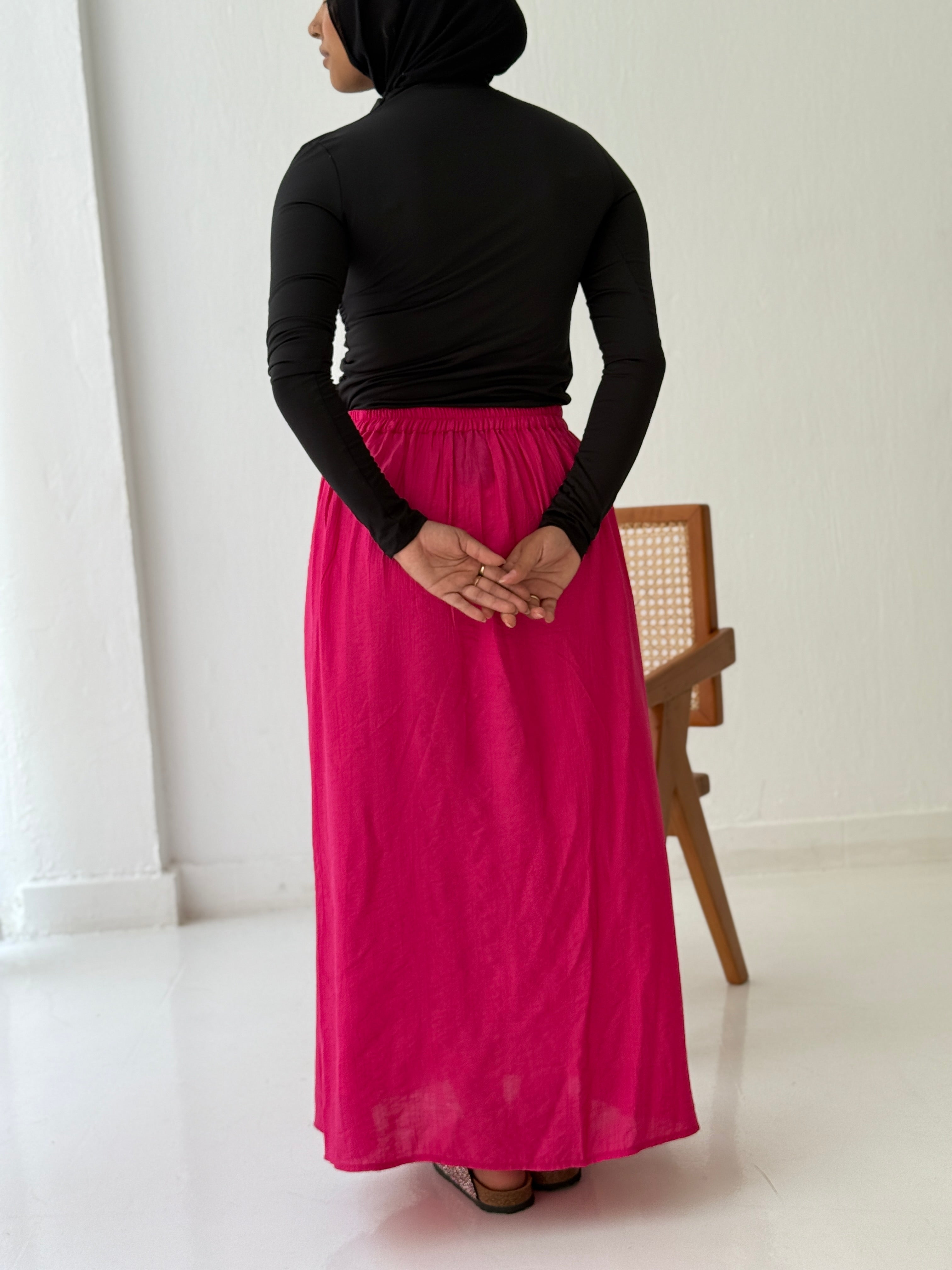 Fuchsia Crushed Skirt