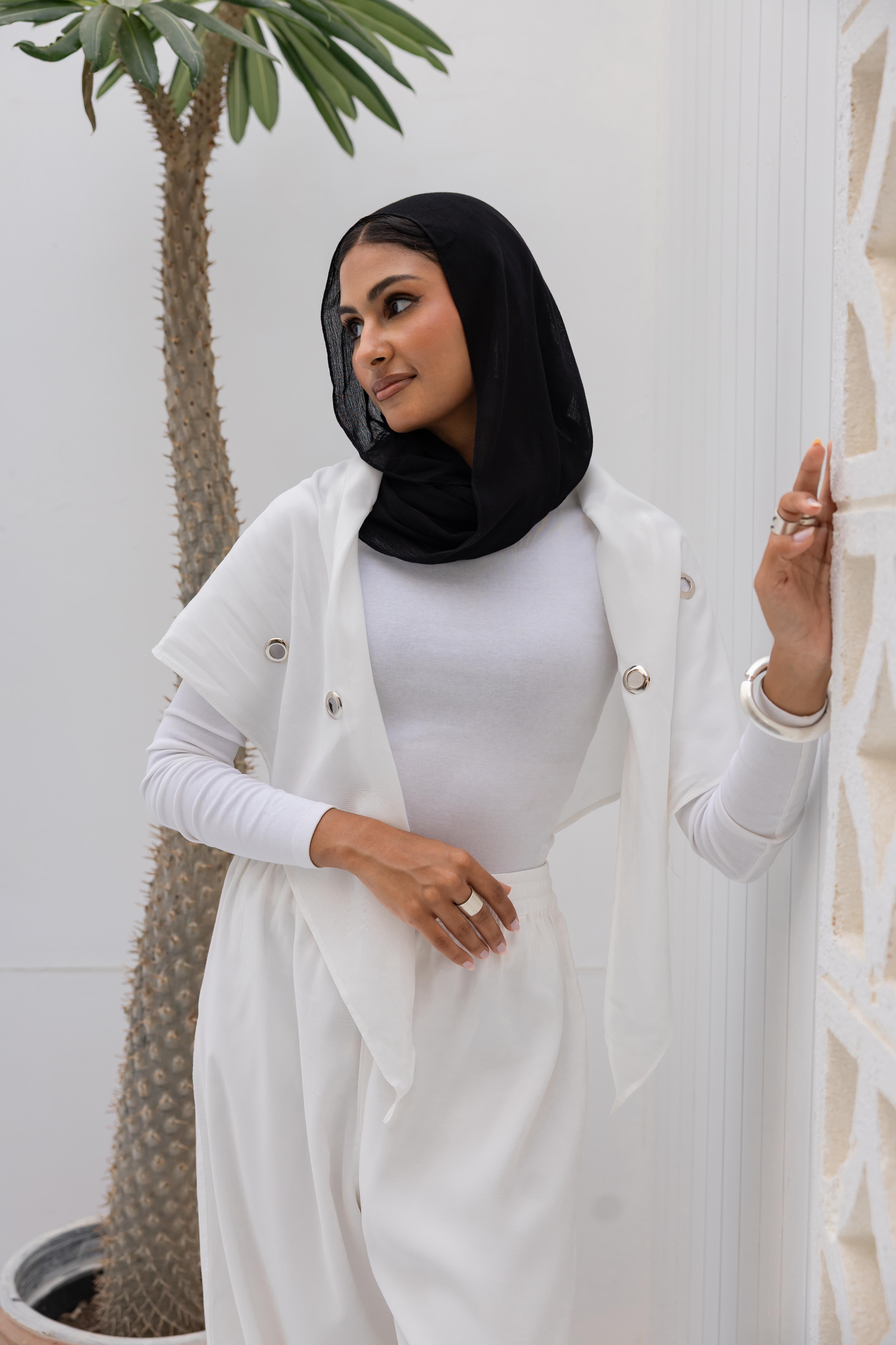 Eyelet wrap pants in White “Double layered”  (Pre-Order 10 days)