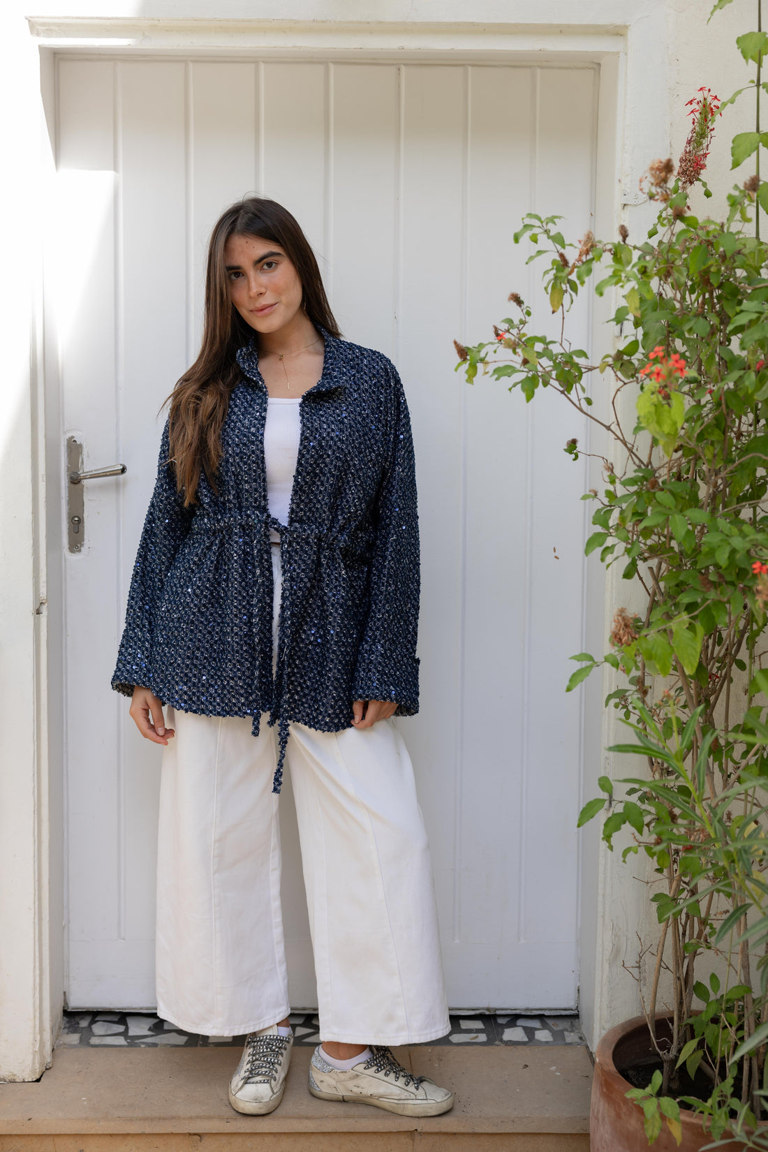 Sparkle denim shirt