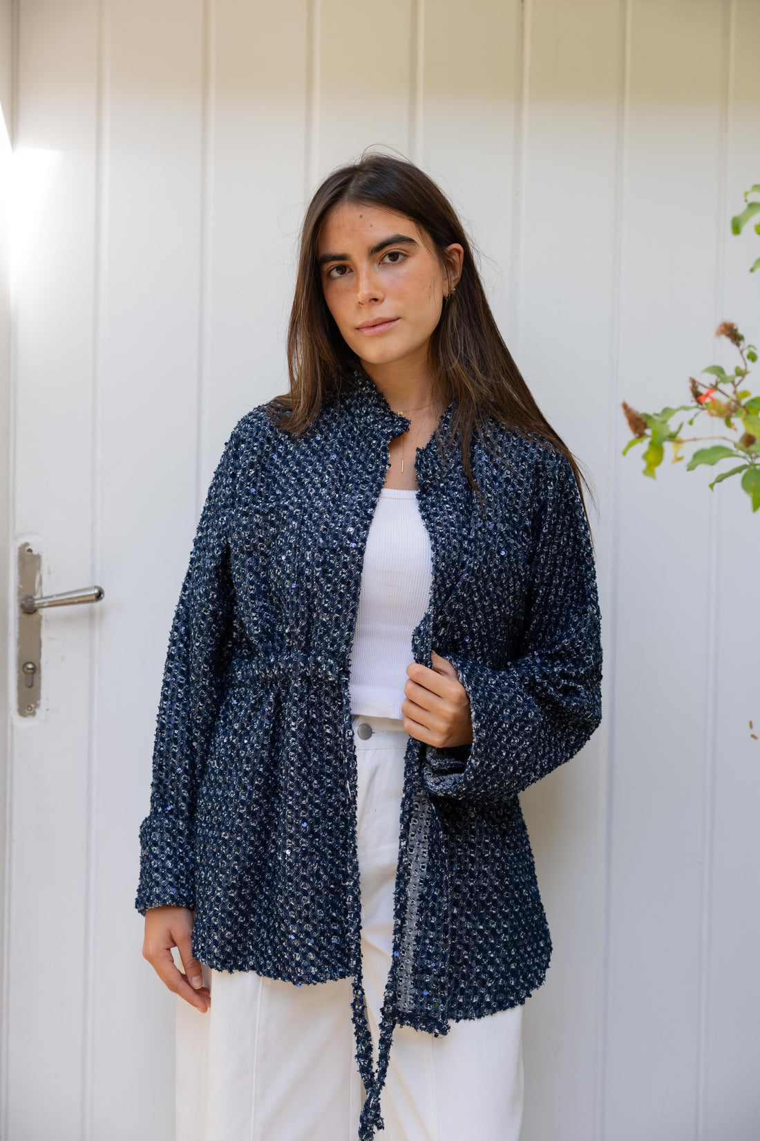 Sparkle denim shirt