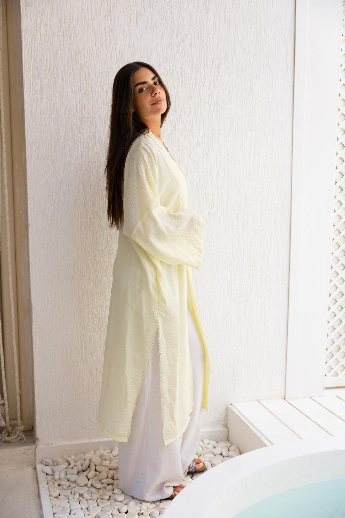 Coast kimono in butter yellow