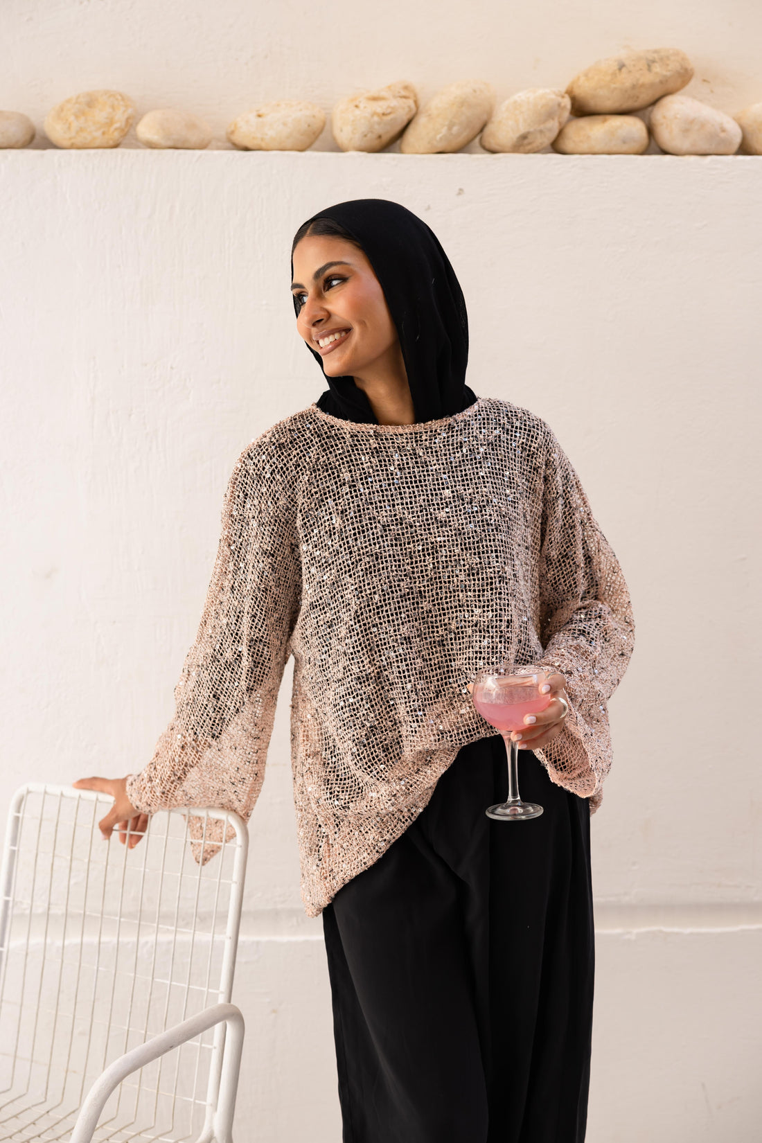 Shore Top in blush pink