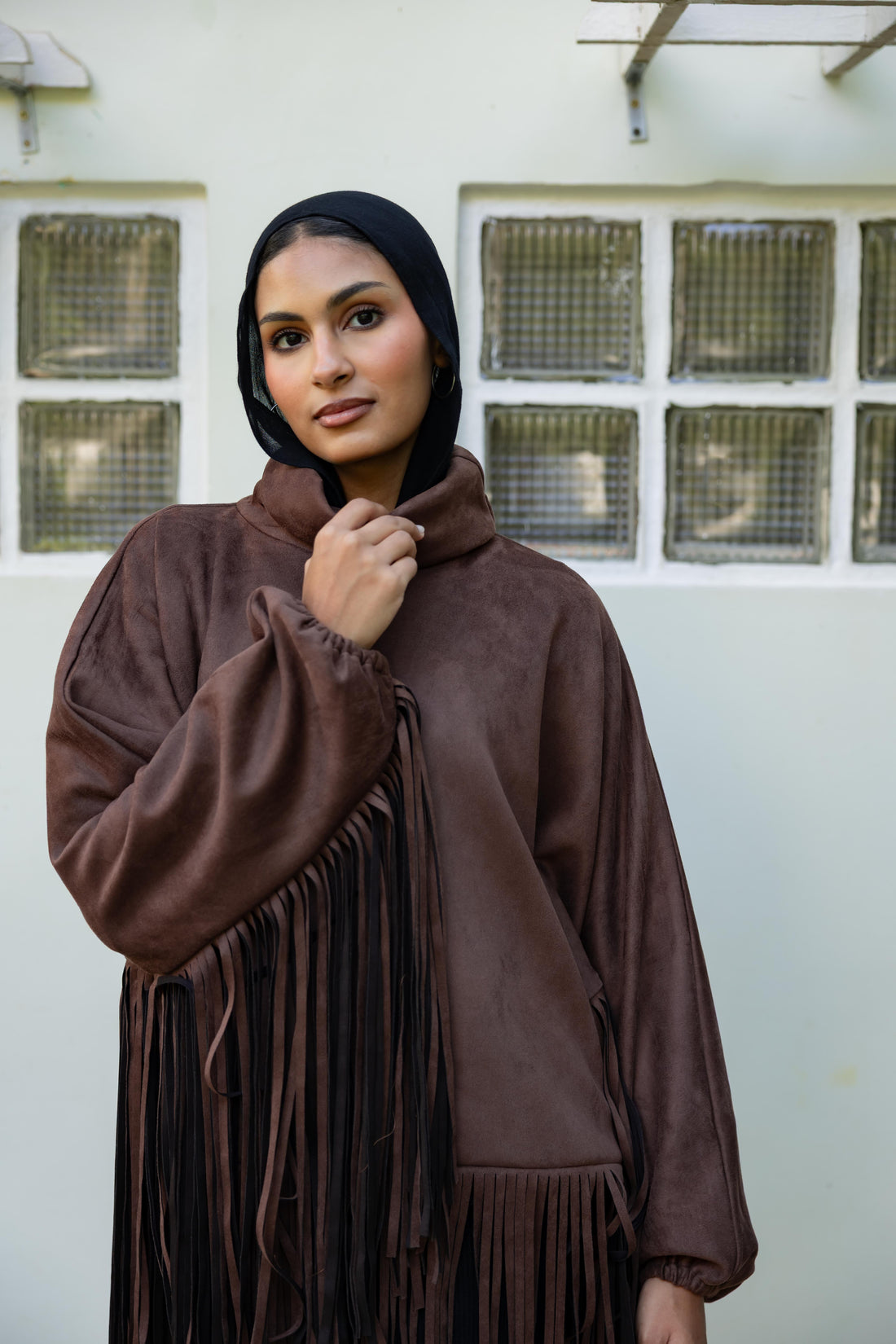 Suede Fringes top in Brown