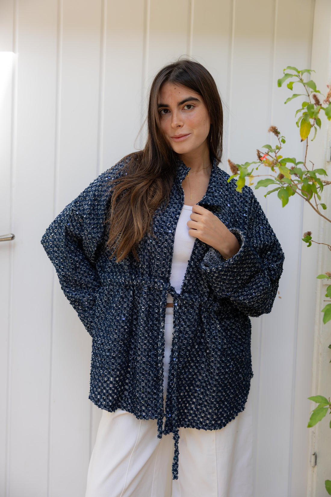 Sparkle denim shirt