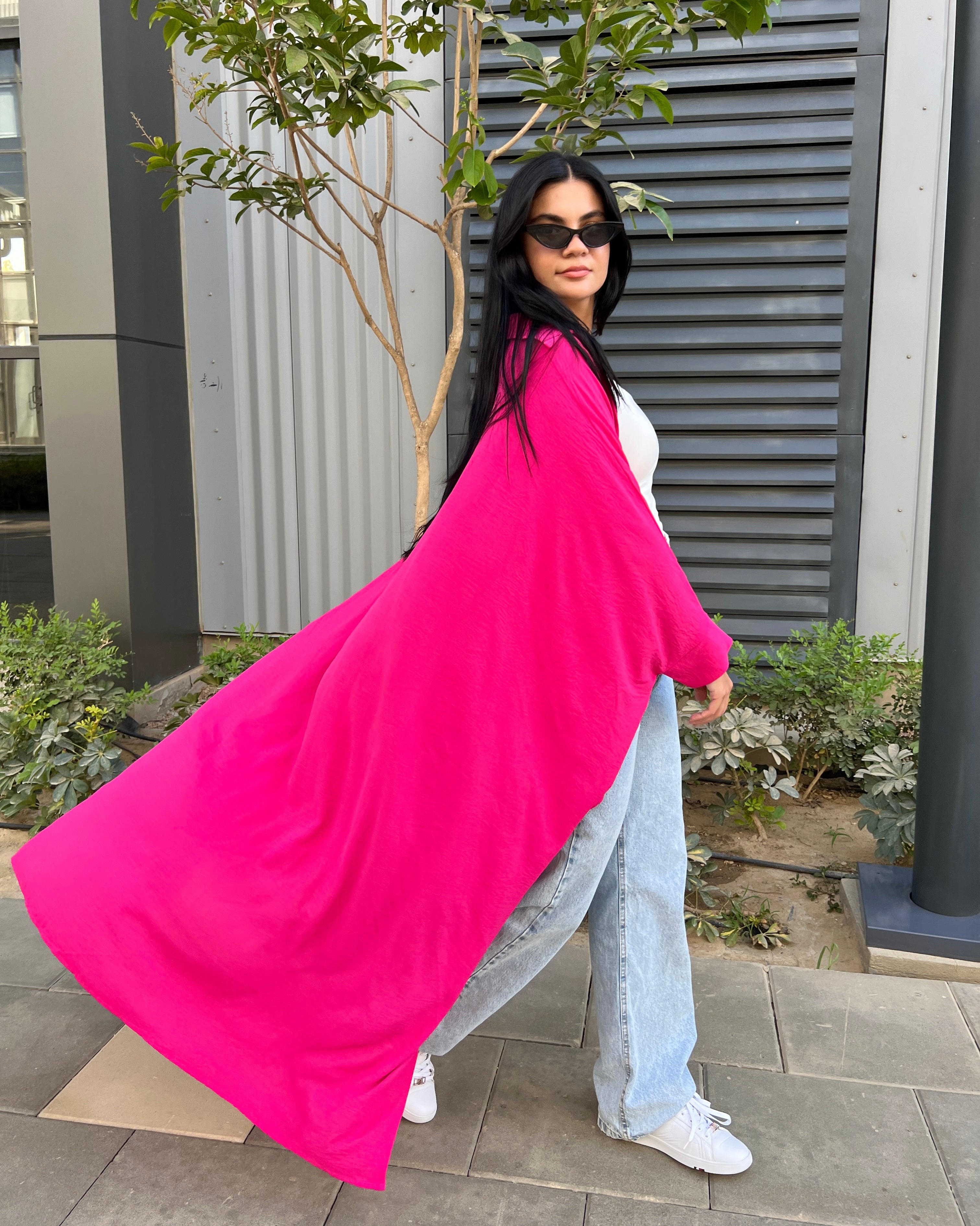 High low shirt in Fuchsia