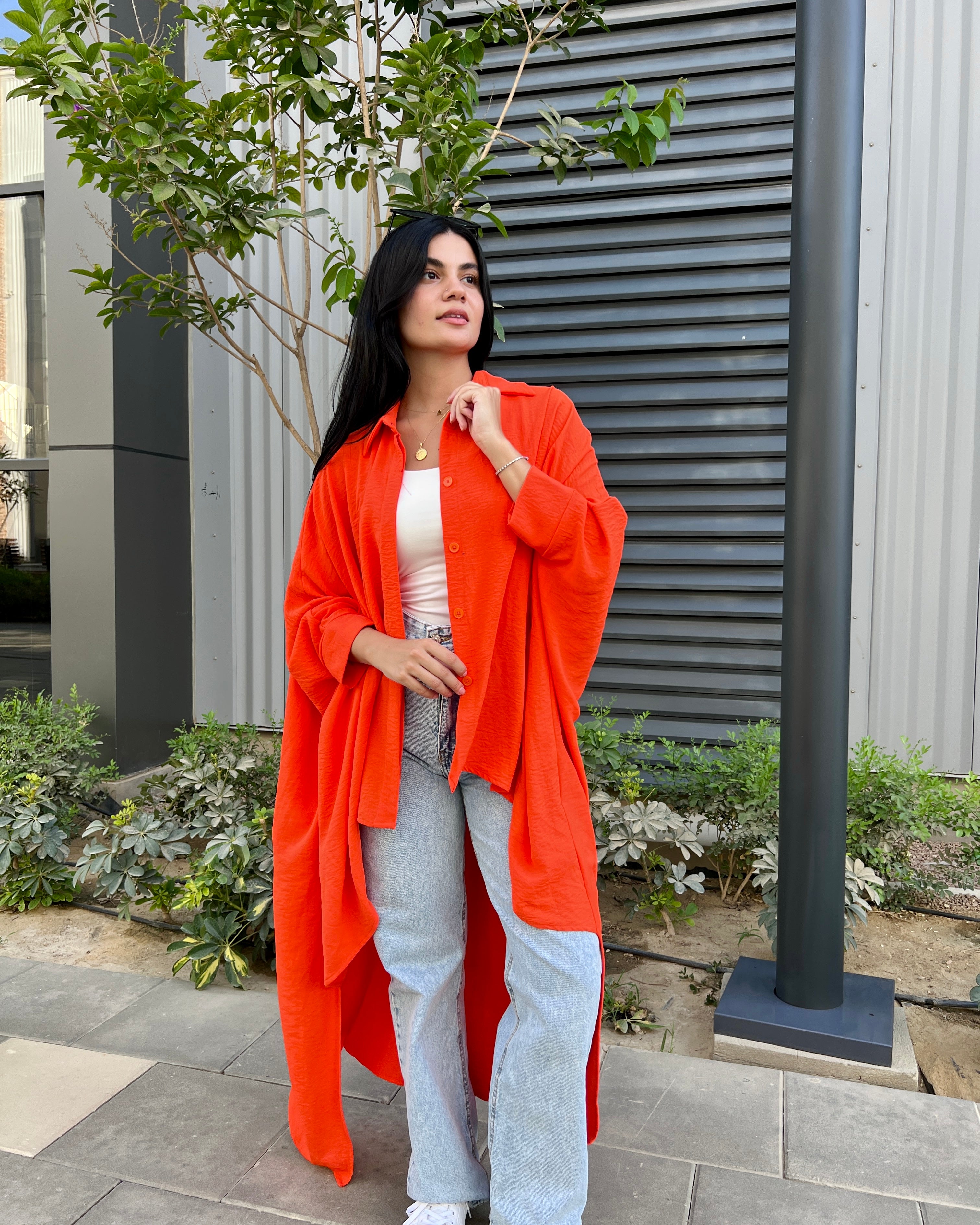 High low shirt in orange