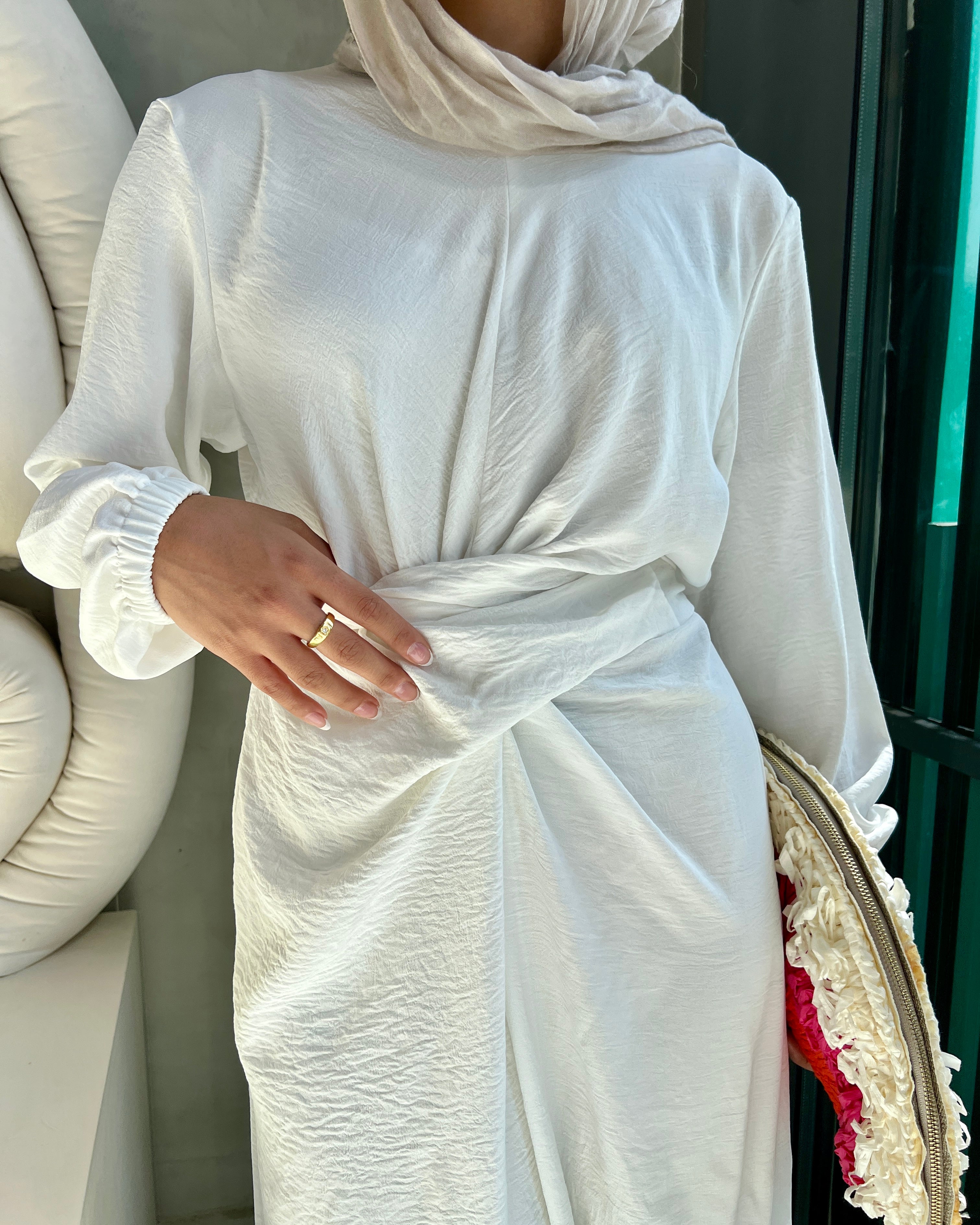 Wrap me dress in white