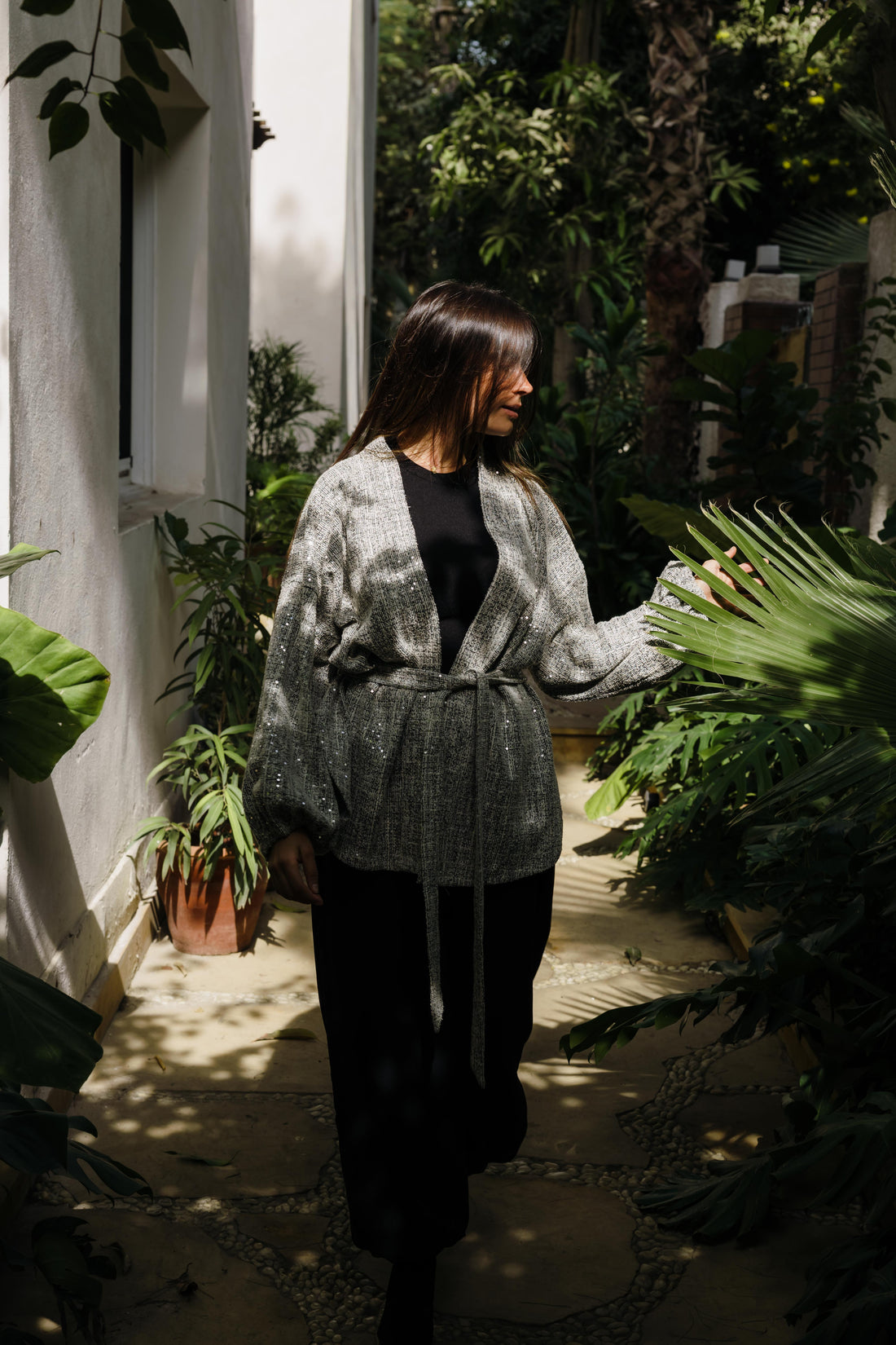 Sequin Tweed kimono