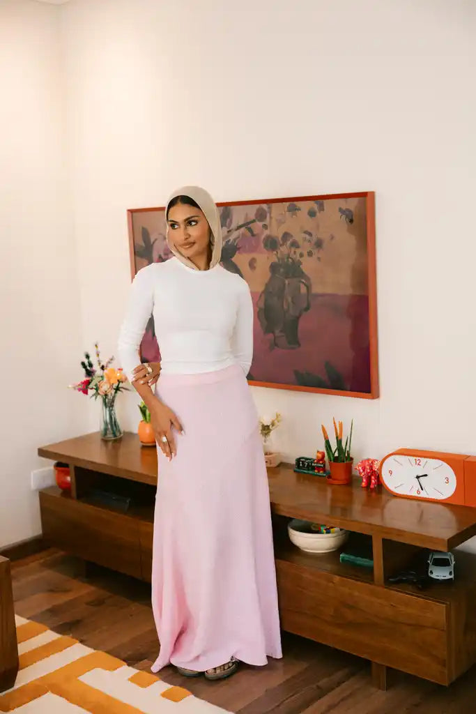 Flow Asymmetrical skirt in pink