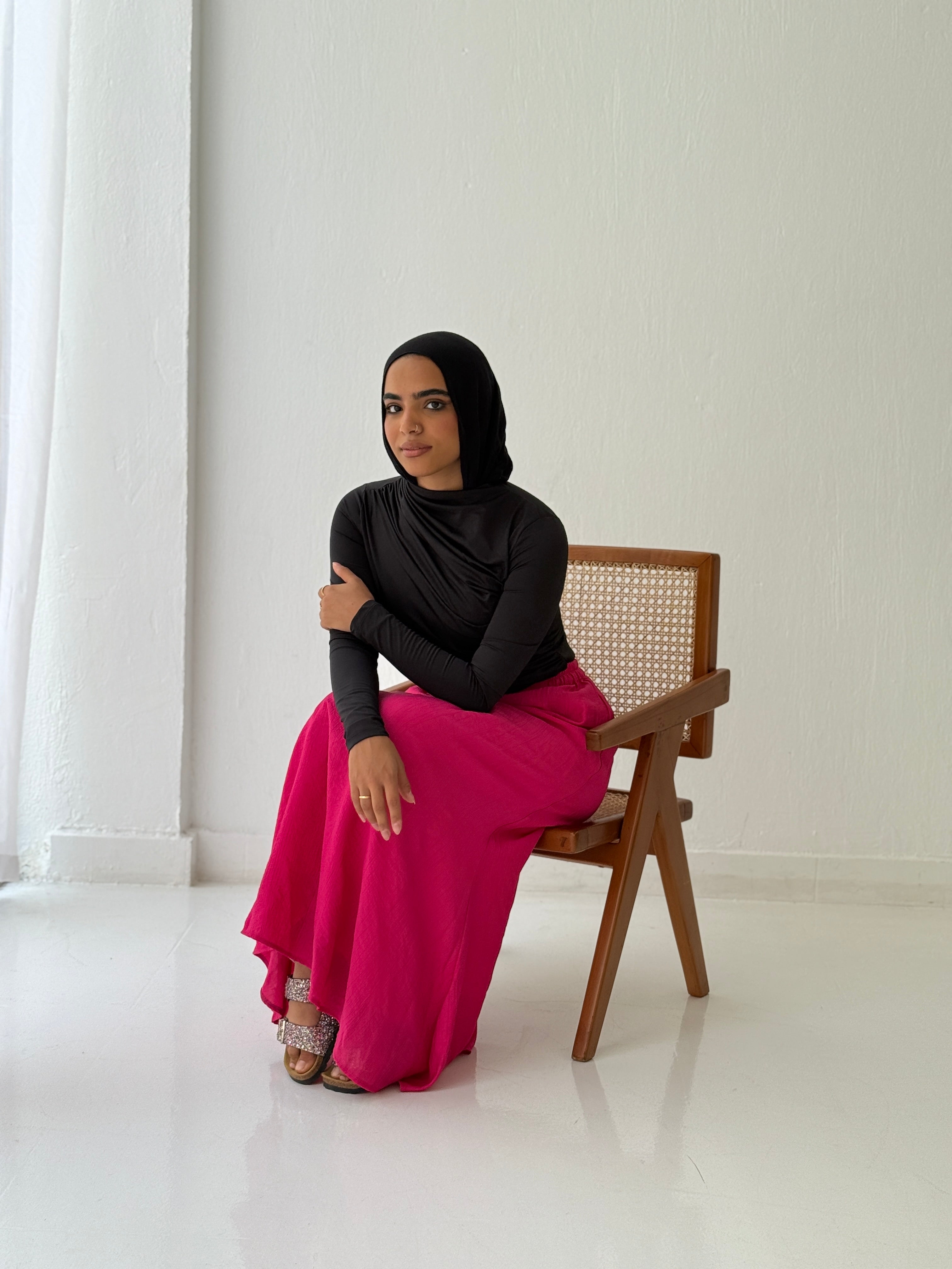 Fuchsia Crushed Skirt