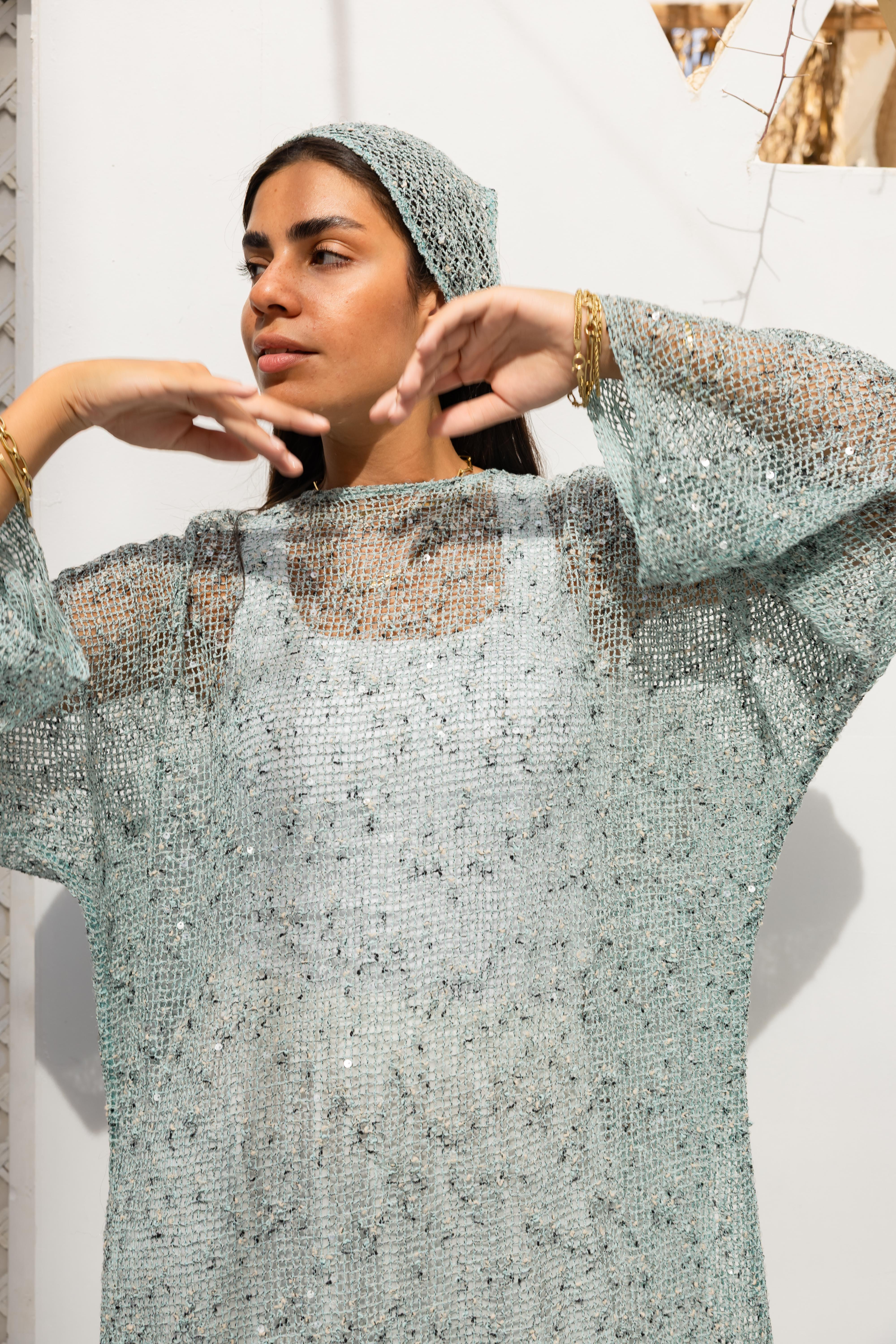 Maris Dress in Aqua blue