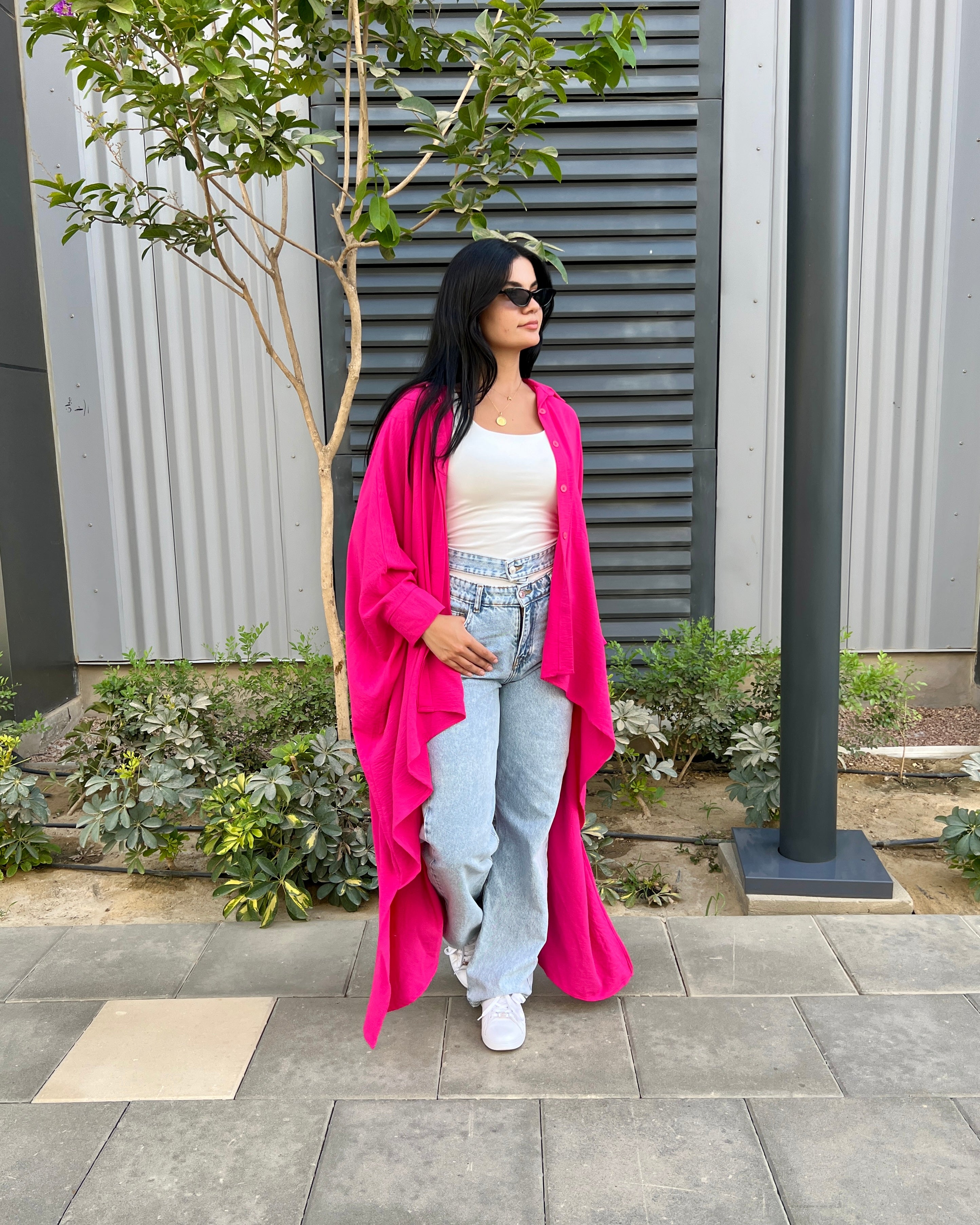 High low shirt in Fuchsia