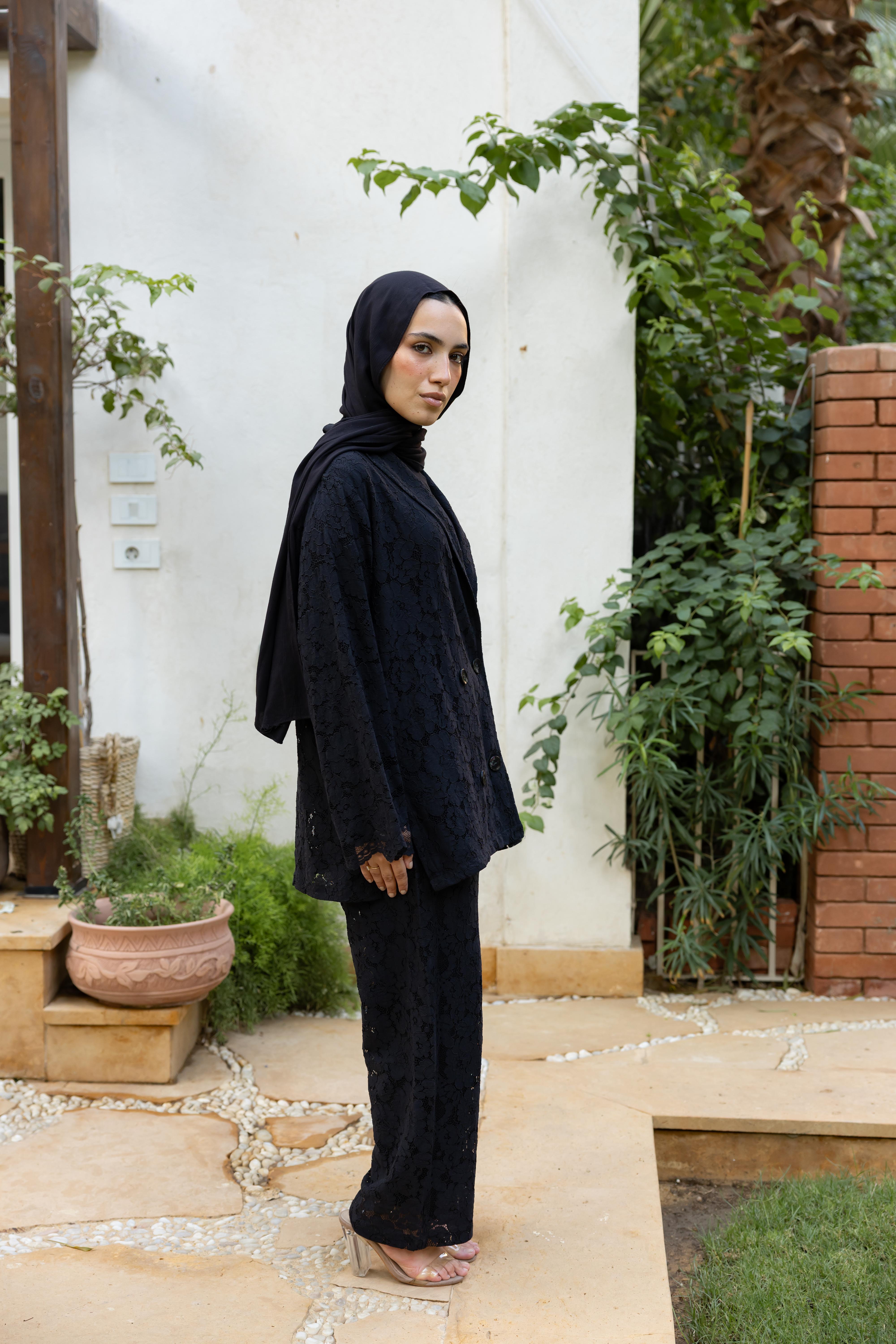 The Lace Edit in black + pants liner