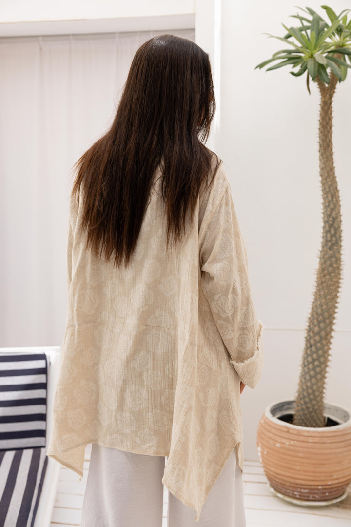 Roselle linen kimono