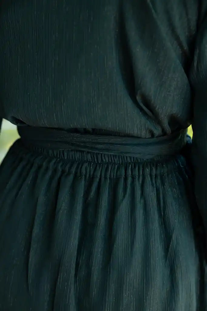 Ruffle wrap set in Teal + Skirt liner