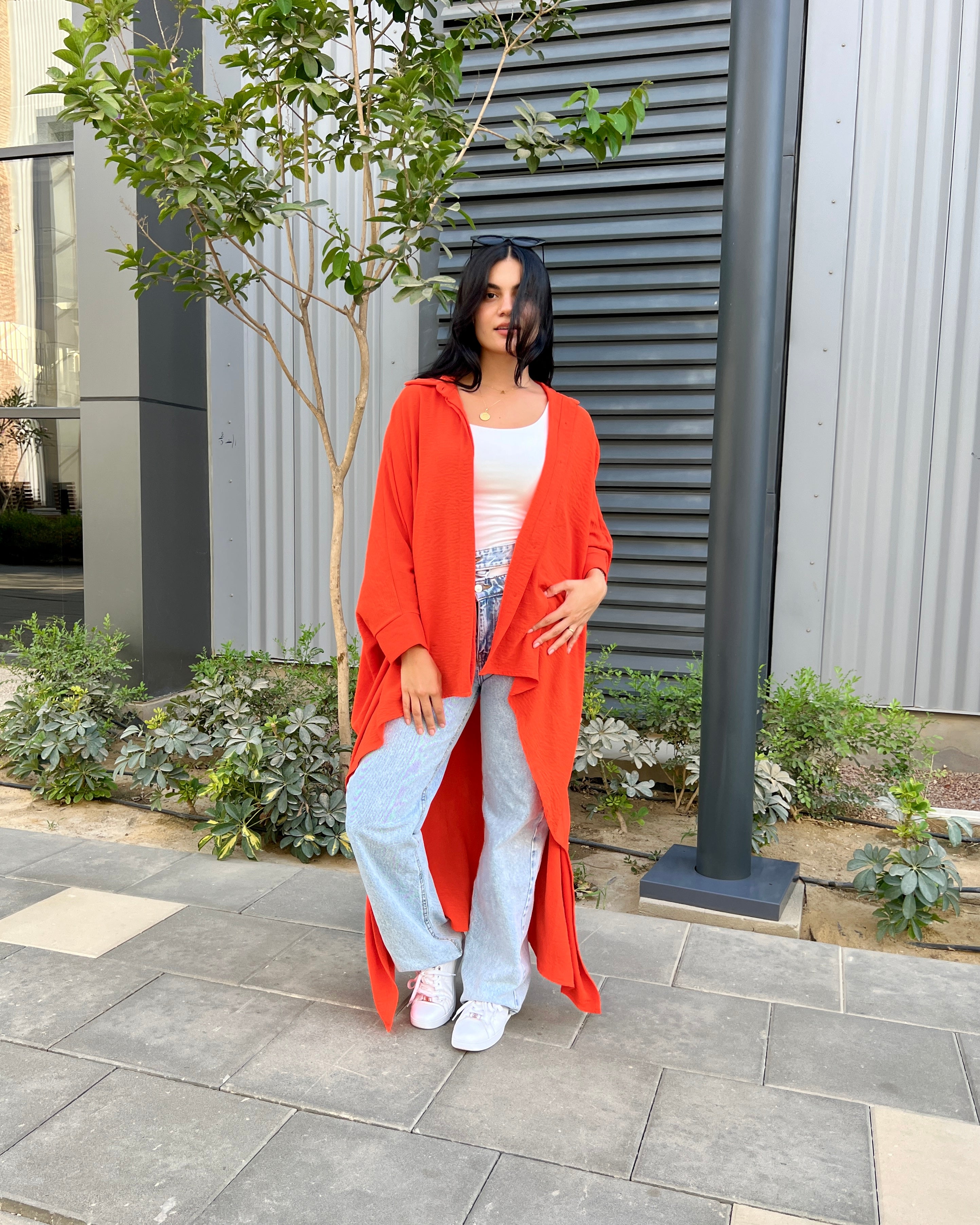 High low shirt in orange