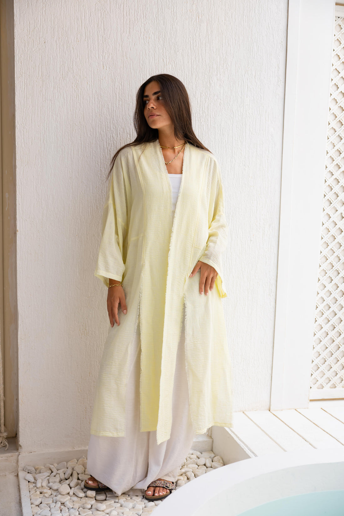 Coast kimono in butter yellow