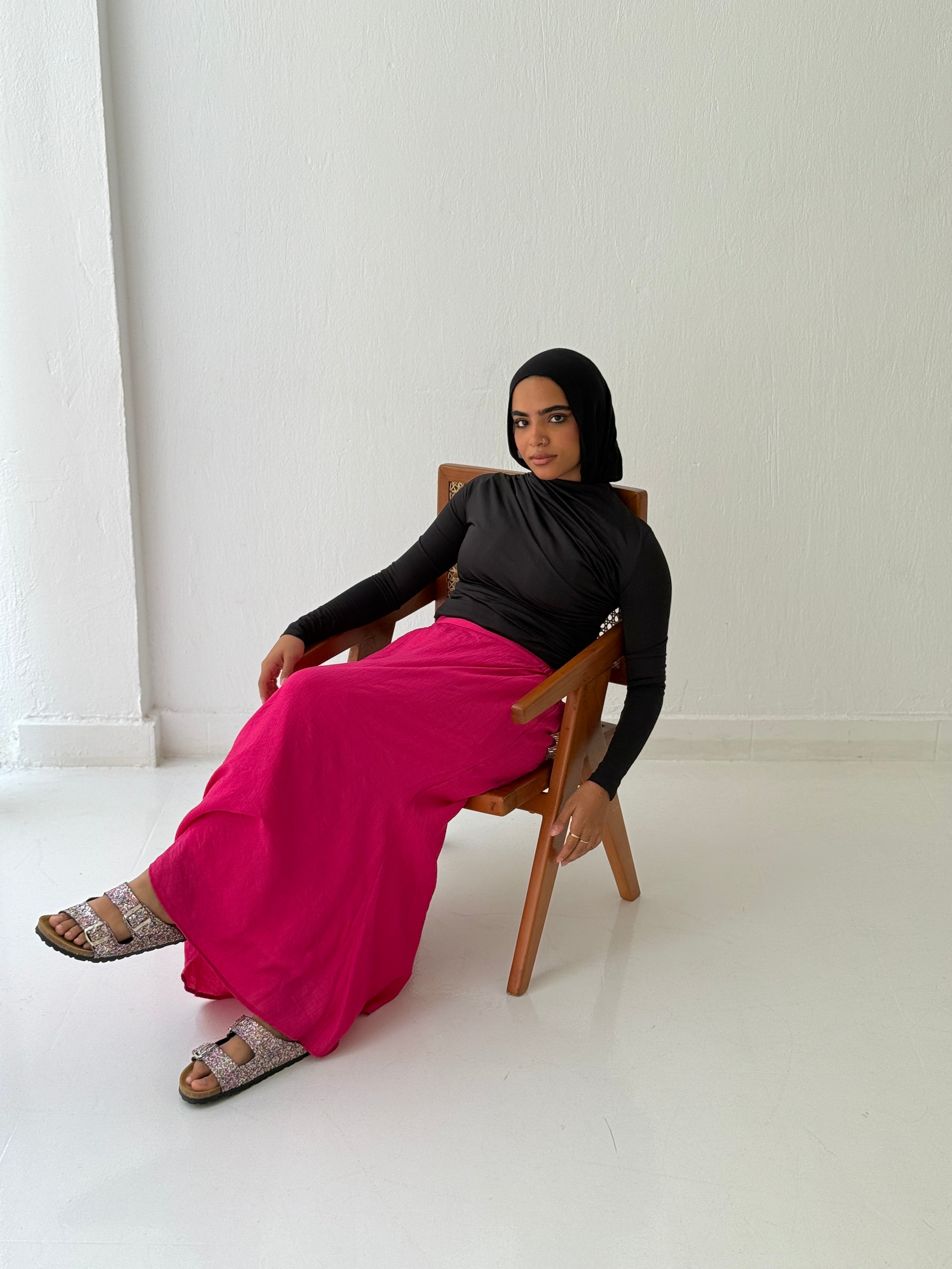 Fuchsia Crushed Skirt