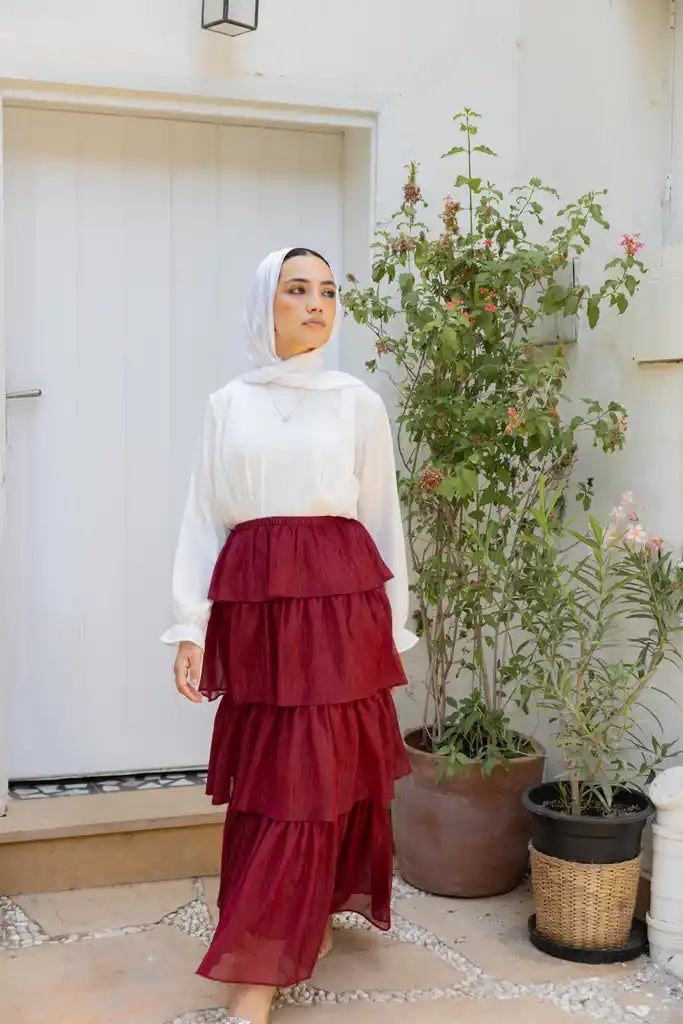 Glimmer skirt in Burgandy