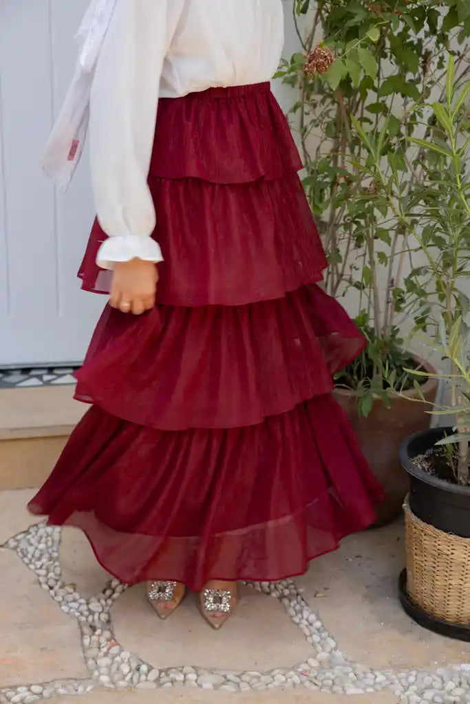 Glimmer skirt in Burgandy