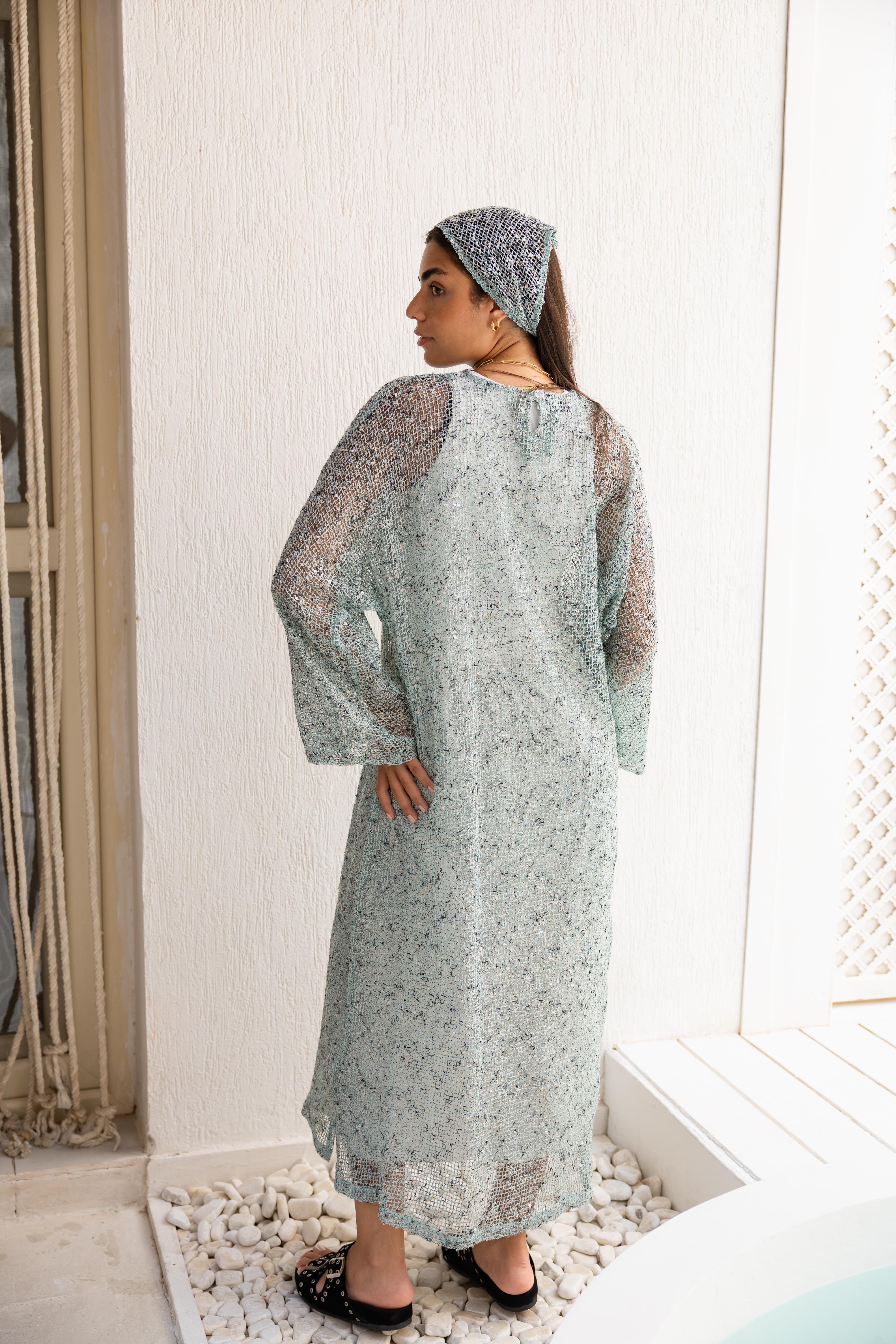 Maris Dress in Aqua blue