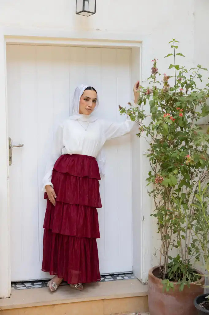 Glimmer skirt in Burgandy