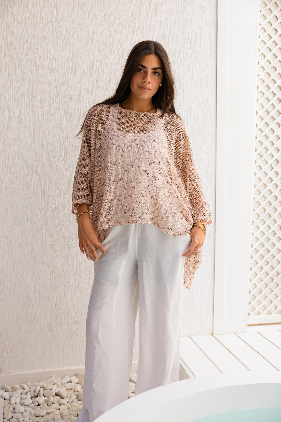 Breeze cape in Blush pink