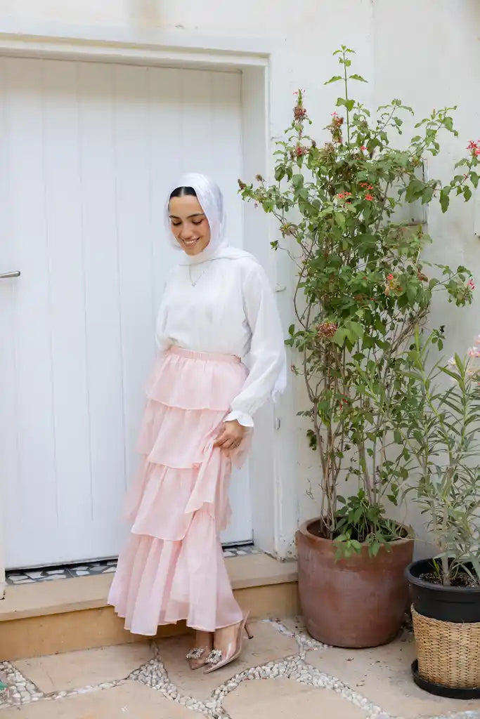 Glimmer skirt in soft pink