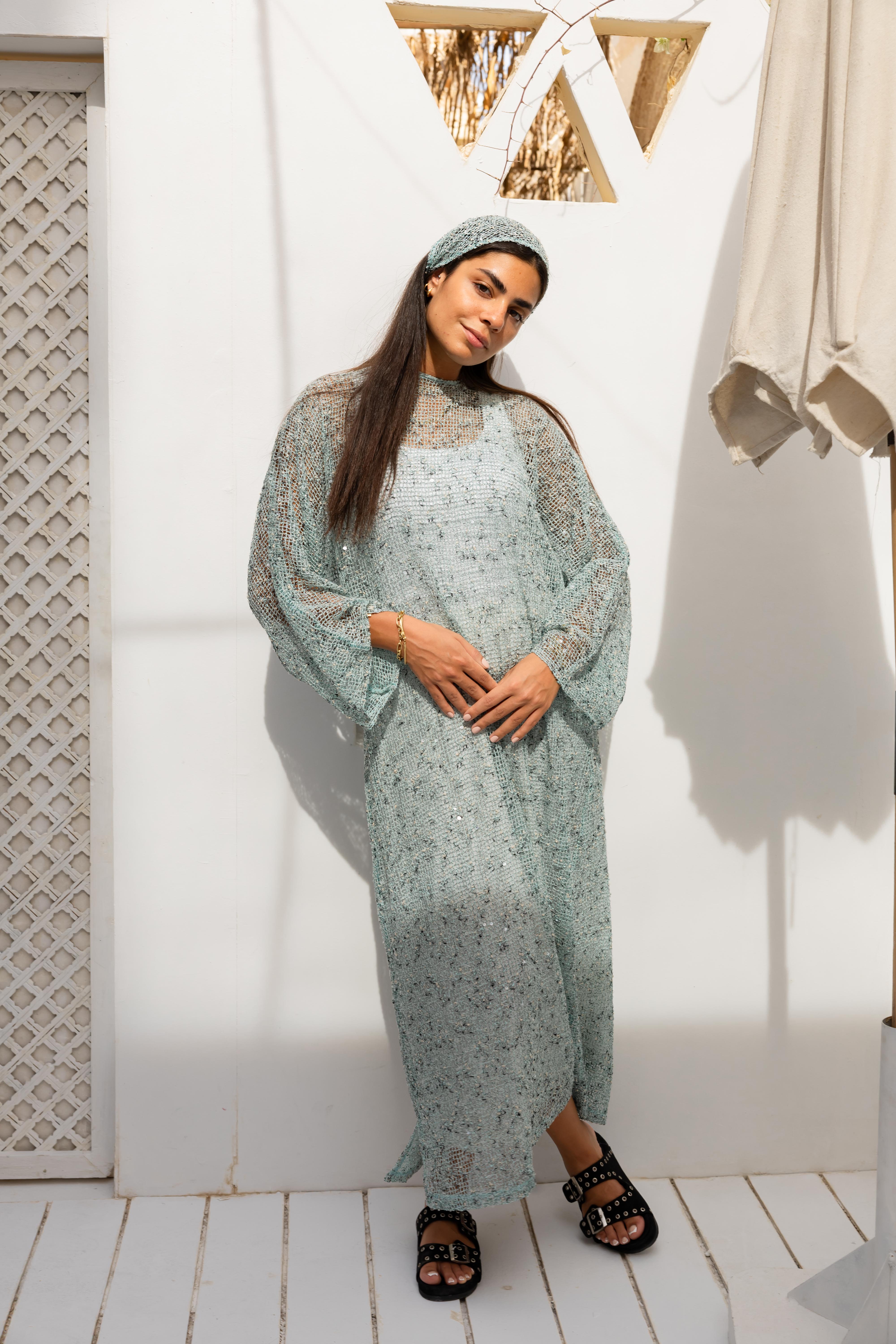 Maris Dress in Aqua blue