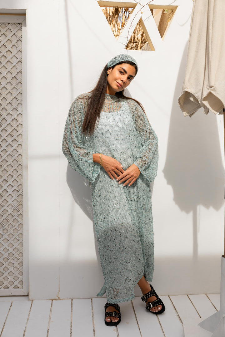 Maris Dress in Aqua blue (Not lined)