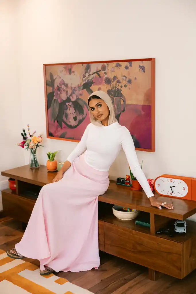 Flow Asymmetrical skirt in pink