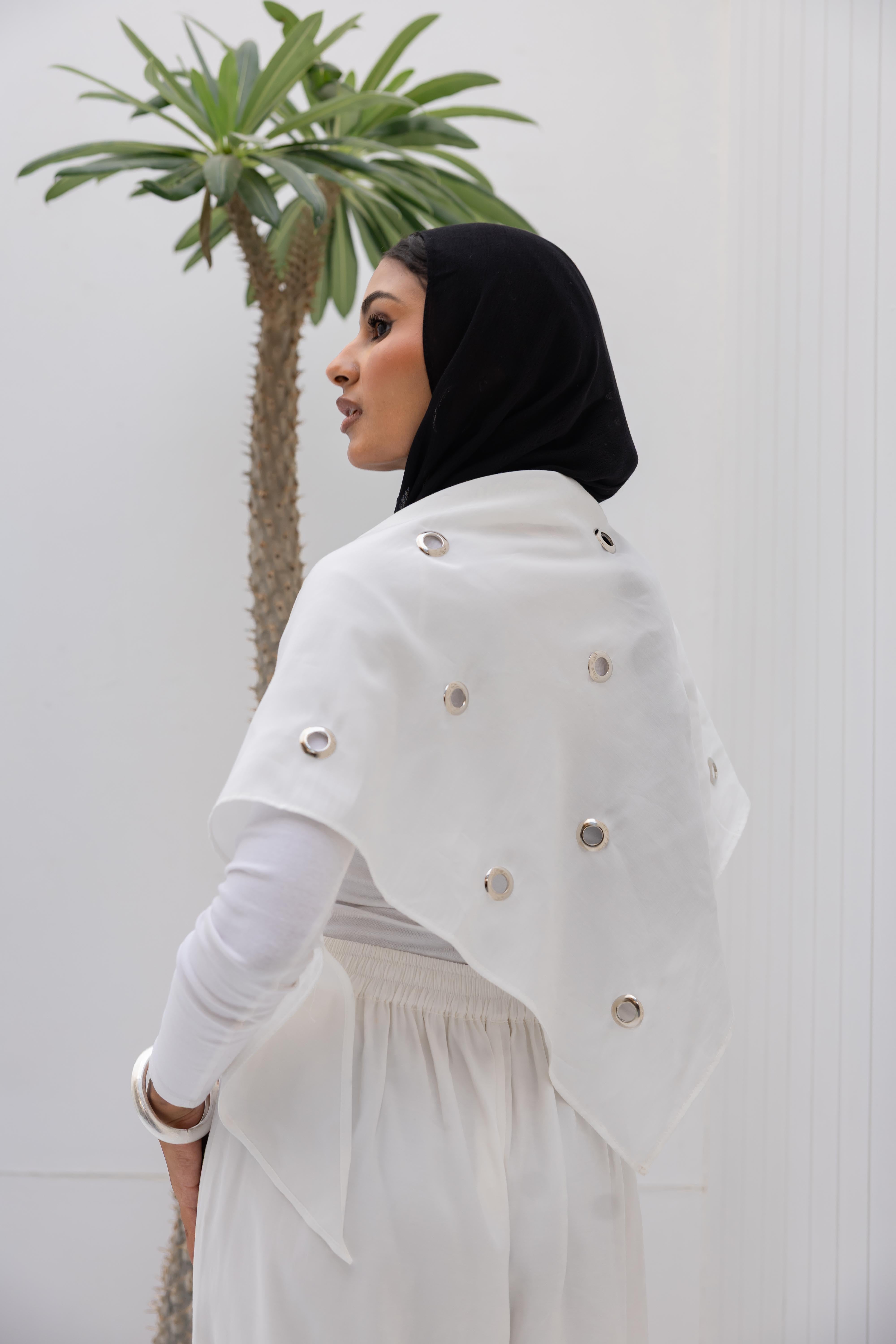 Eyelet wrap pants in White “Double layered”  (Pre-Order 10 days)