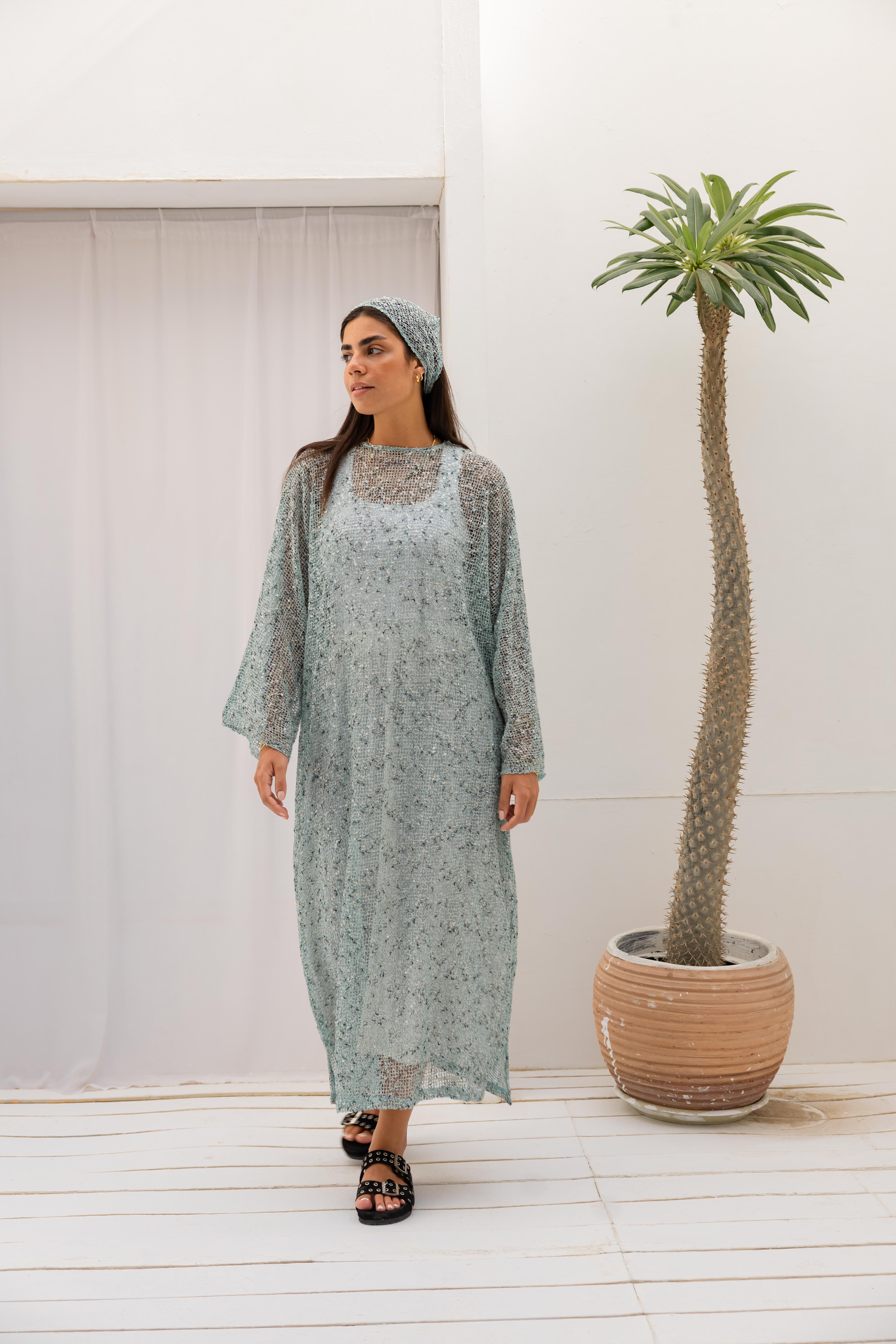 Maris Dress in Aqua blue
