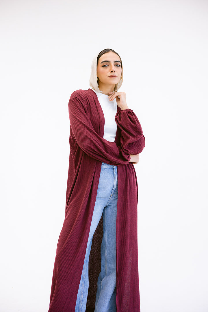 Everyday Knit Cardigan in Burgandy